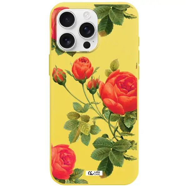 A Close-Up Of A Flower Apple Iphone 16 Pro Max Silicone Canary Yellow Case