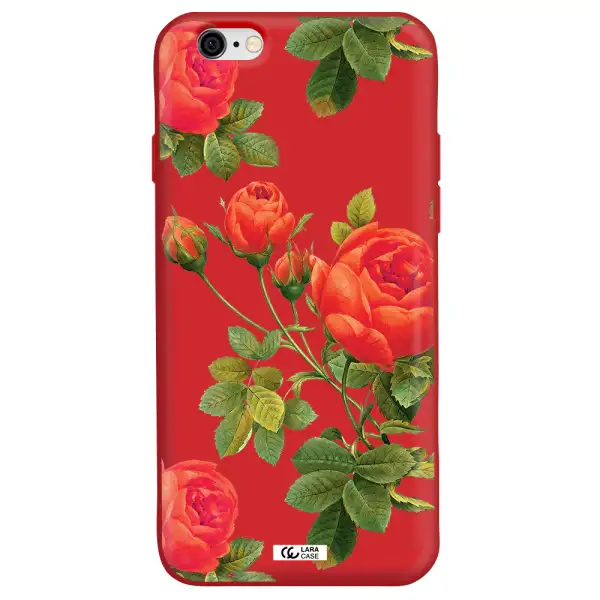 a close-up of a flower Apple iPhone 6 Silicone Imperial Red Case
