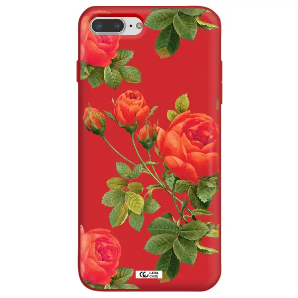 a close-up of a flower Apple iPhone 8 plus Silicone Imperial Red Case