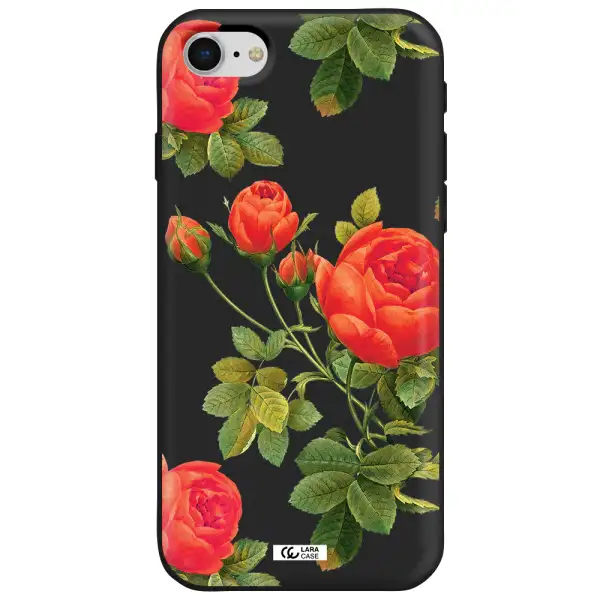 a close-up of a flower Apple iPhone se 2020 Silicone black Case