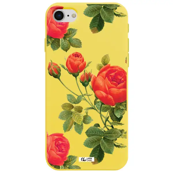 a close-up of a flower Apple iPhone se 2020 Silicone canary yellow Case