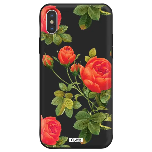 a close-up of a flower Apple iPhone X Silicone black Case