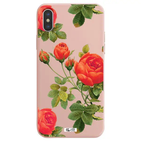 a close-up of a flower Apple iPhone XS Silicone pastel pink Case