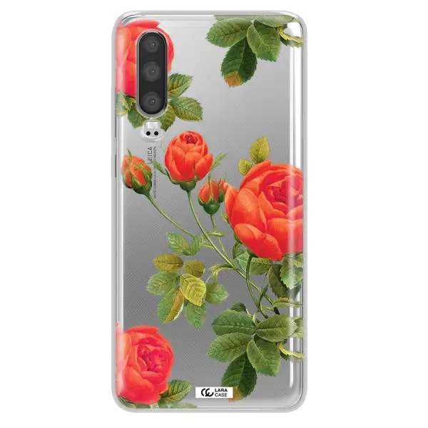 a close-up of a flower Huawei P30 Clear TPU Case