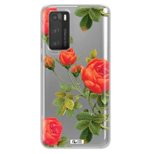 a close-up of a flower Huawei P40 Clear TPU Case