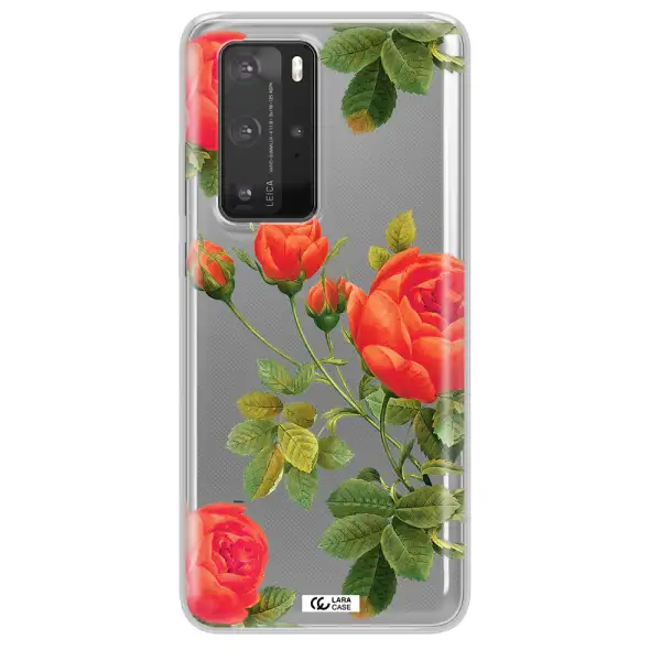 a close-up of a flower Huawei P40 Pro Clear TPU Case