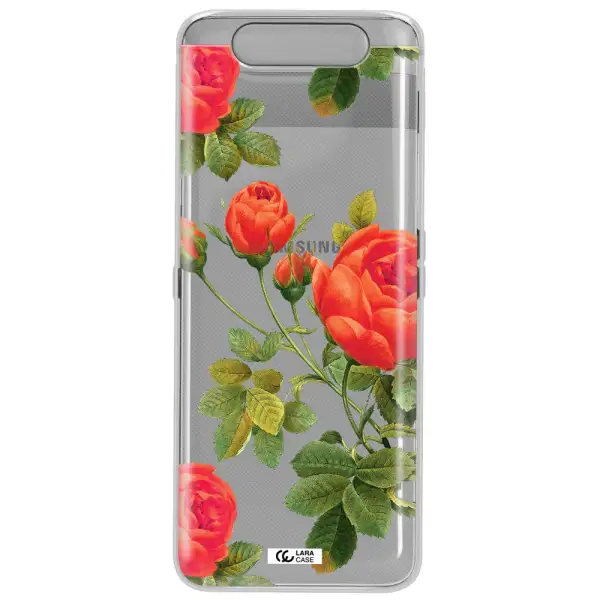a close-up of a flower Samsung A80 Clear TPU Case