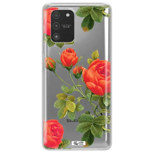 a close-up of a flower Samsung A91 Clear TPU Case