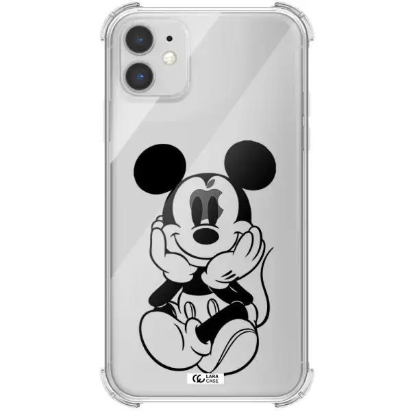 a cartoon of a mouse Apple iPhone 11 Clear PC Case