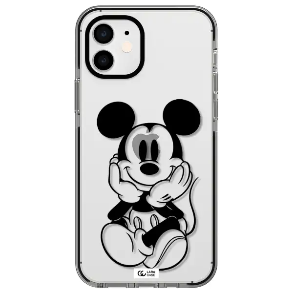 a cartoon of a mouse Apple iPhone 11 impact black border Case