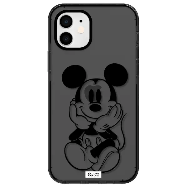 a cartoon of a mouse Apple iPhone 11 impact Smoke Black Case