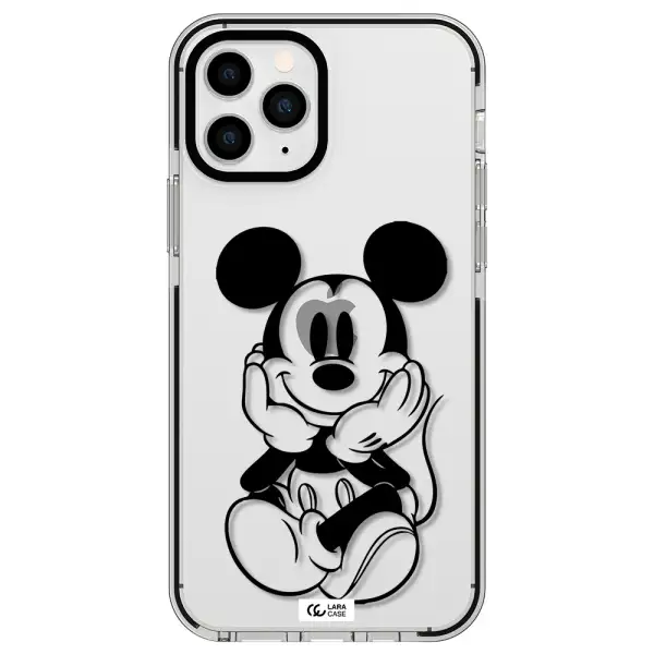 a cartoon of a mouse Apple iPhone 11 pro impact black border Case