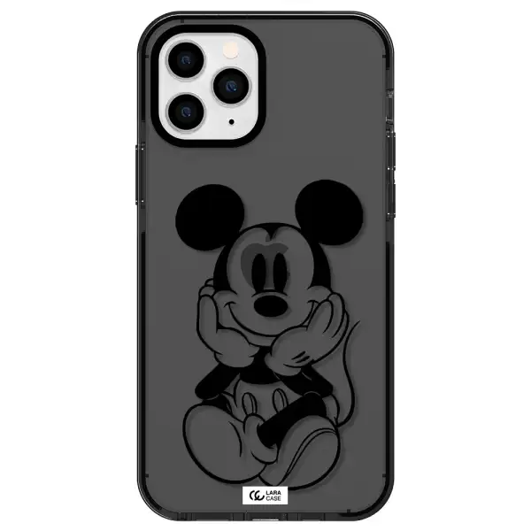 a cartoon of a mouse Apple iPhone 11 pro impact Smoke Black Case