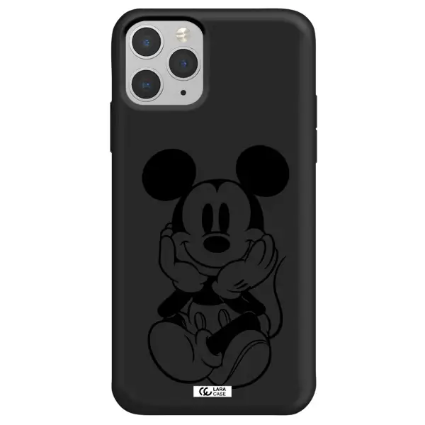 a cartoon of a mouse Apple iPhone 11 pro max Silicone black Case
