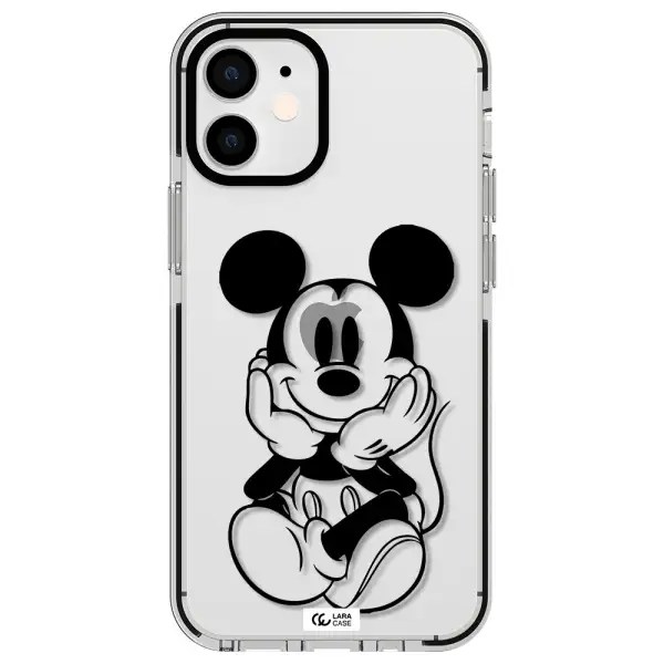 a cartoon of a mouse Apple iPhone 12 mini impact black border Case