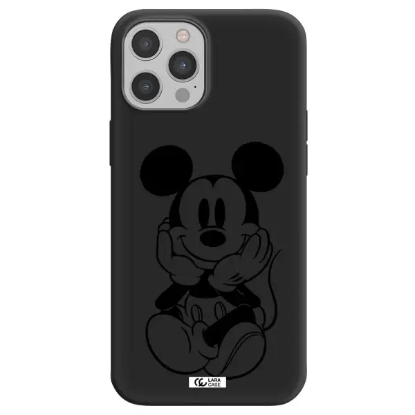 a cartoon of a mouse Apple iPhone 12 pro Silicone black Case