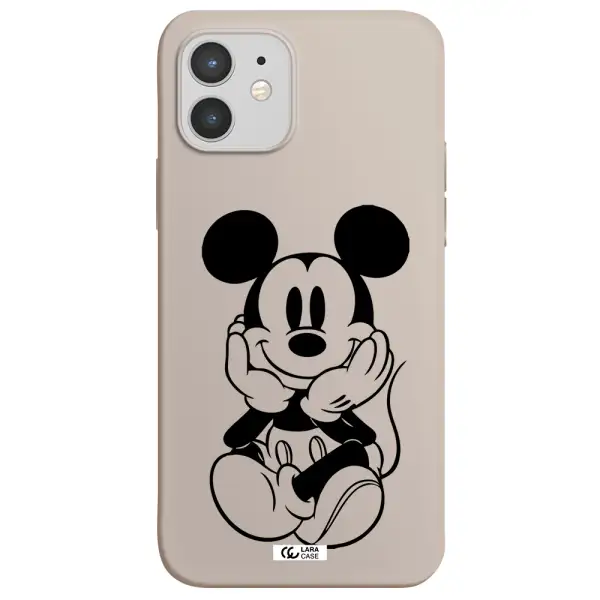a cartoon of a mouse Apple iPhone 12 Silicone Stone Case