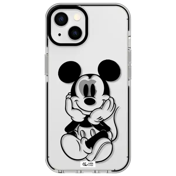 a cartoon of a mouse Apple iPhone 13 impact black border Case