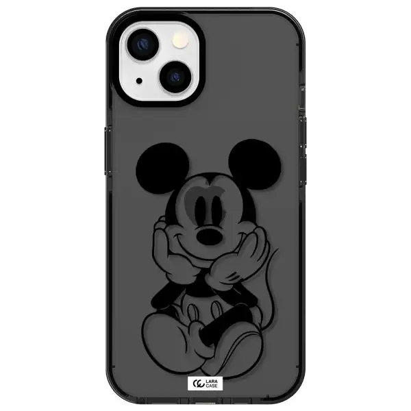 a cartoon of a mouse Apple iPhone 13 impact Smoke Black Case