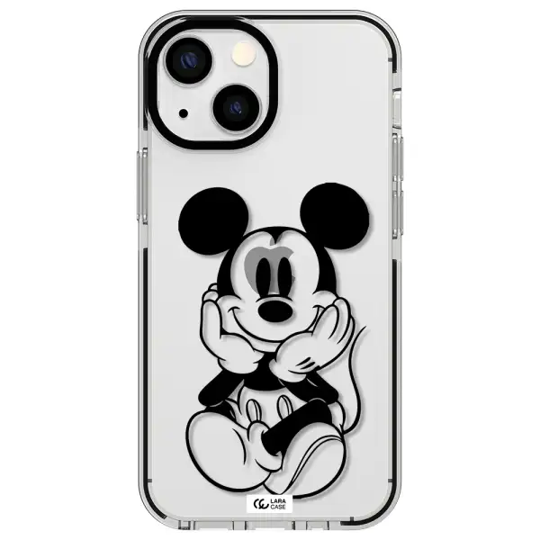 a cartoon of a mouse Apple iPhone 13 mini impact black border Case