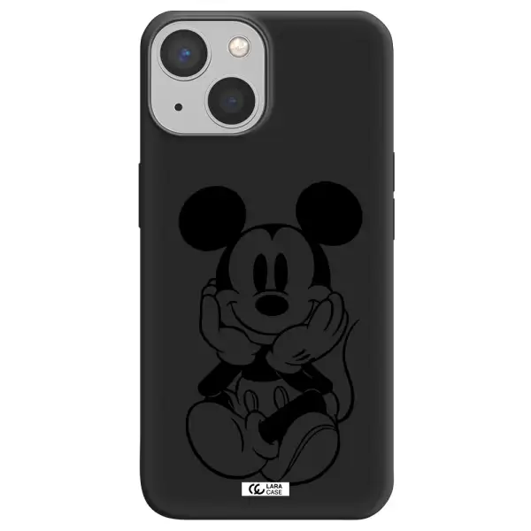 a cartoon of a mouse Apple iPhone 13 mini Silicone black Case