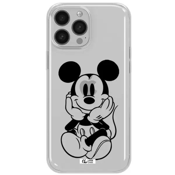 a cartoon of a mouse Apple iPhone 13 Pro Clear TPU Case