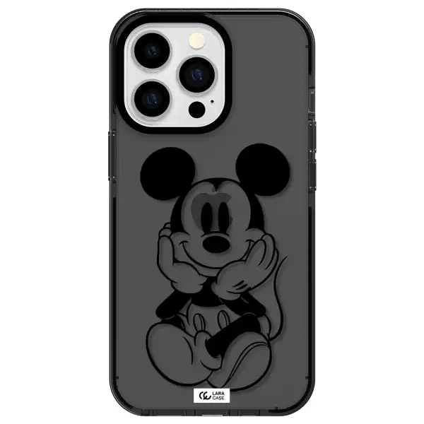 a cartoon of a mouse Apple iPhone 13 Pro impact Smoke Black Case