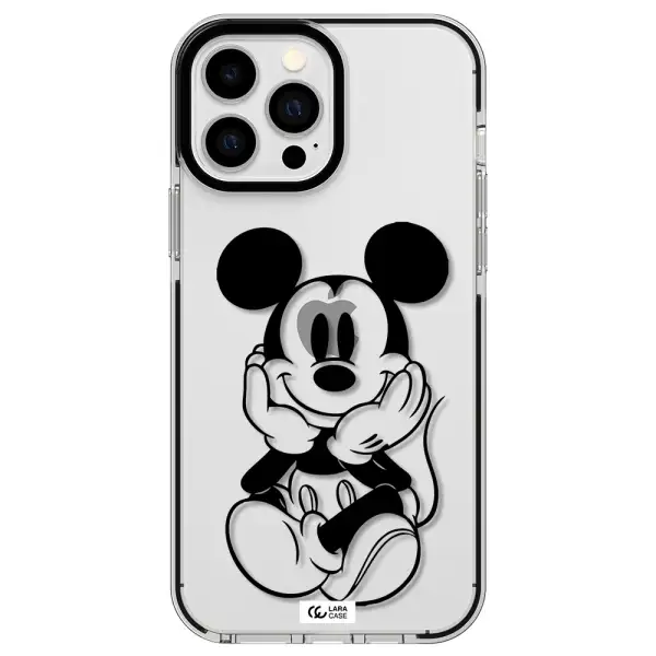 a cartoon of a mouse Apple iPhone 13 Pro Max impact black border Case