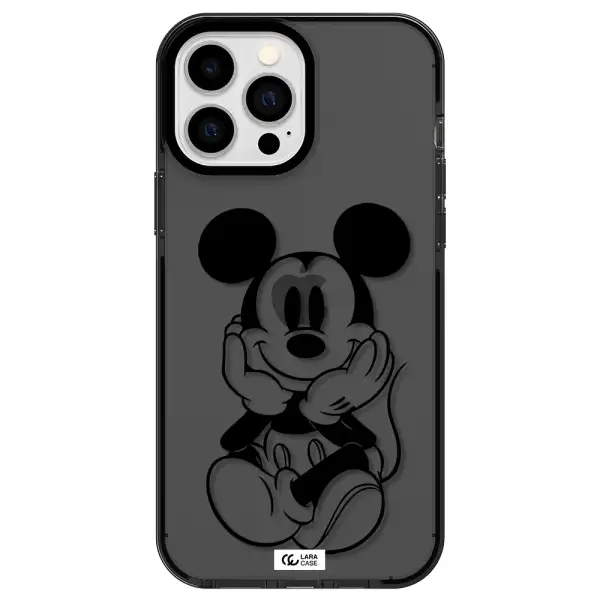 a cartoon of a mouse Apple iPhone 13 Pro Max impact Smoke Black Case