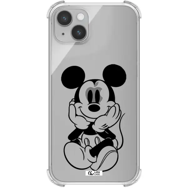 a cartoon of a mouse Apple iPhone 14 Clear PC Case