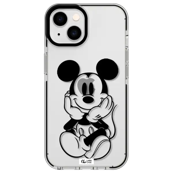 a cartoon of a mouse Apple iPhone 14 impact black border Case