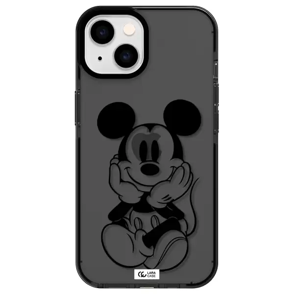 a cartoon of a mouse Apple iPhone 14 impact Smoke Black Case