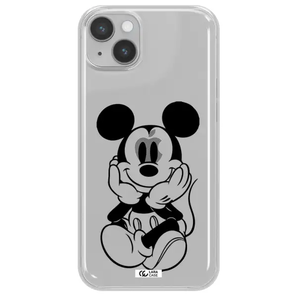 a cartoon of a mouse Apple iPhone 14 plus Clear TPU Case