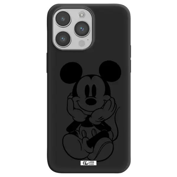 a cartoon of a mouse Apple iPhone 14 pro Silicone black Case