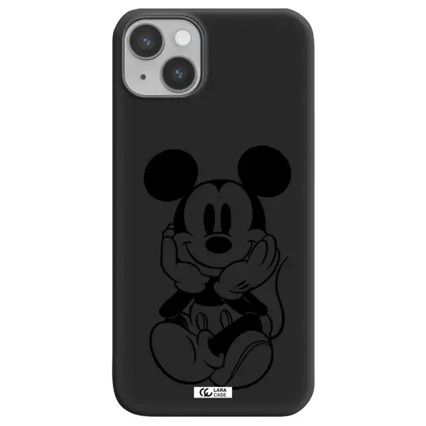 a cartoon of a mouse Apple iPhone 14 Silicone black Case