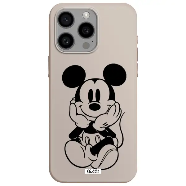 a cartoon of a mouse Apple Iphone 15 Pro max Silicone Stone Case