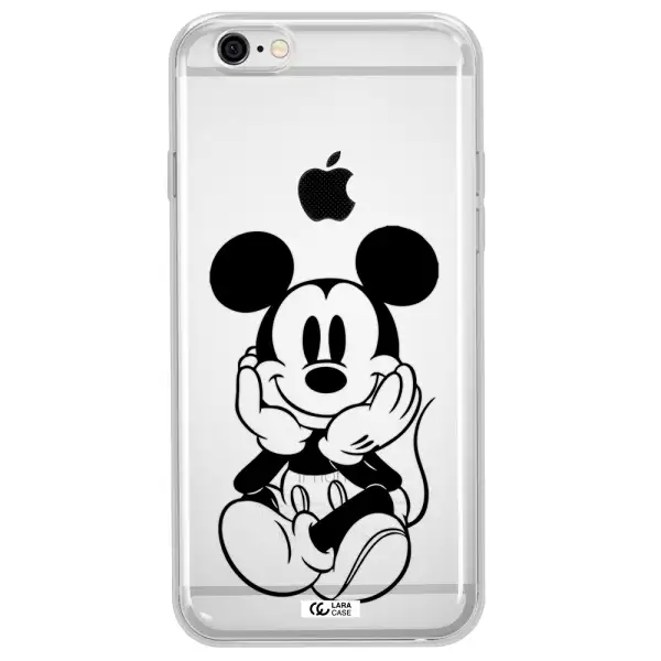 a cartoon of a mouse Apple iPhone 6 Clear TPU Case