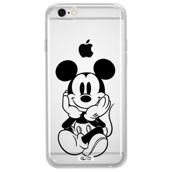 a cartoon of a mouse Apple iPhone 6 plus Clear TPU Case