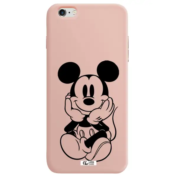 a cartoon of a mouse Apple iPhone 6 plus Silicone pastel pink Case
