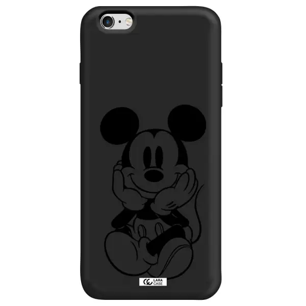 a cartoon of a mouse Apple iPhone 6 s plus Silicone black Case