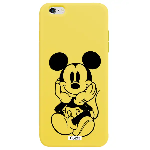 a cartoon of a mouse Apple iPhone 6 s plus Silicone canary yellow Case