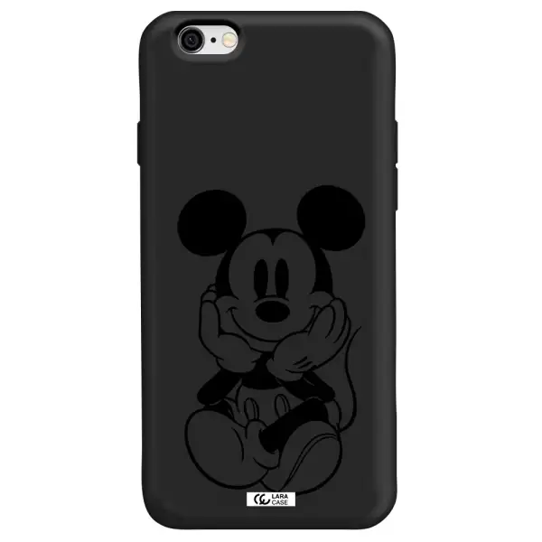 a cartoon of a mouse Apple iPhone 6 Silicone black Case