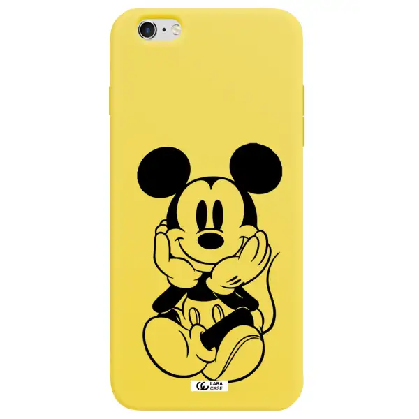 a cartoon of a mouse Apple iPhone 6S Silicone canary yellow Case