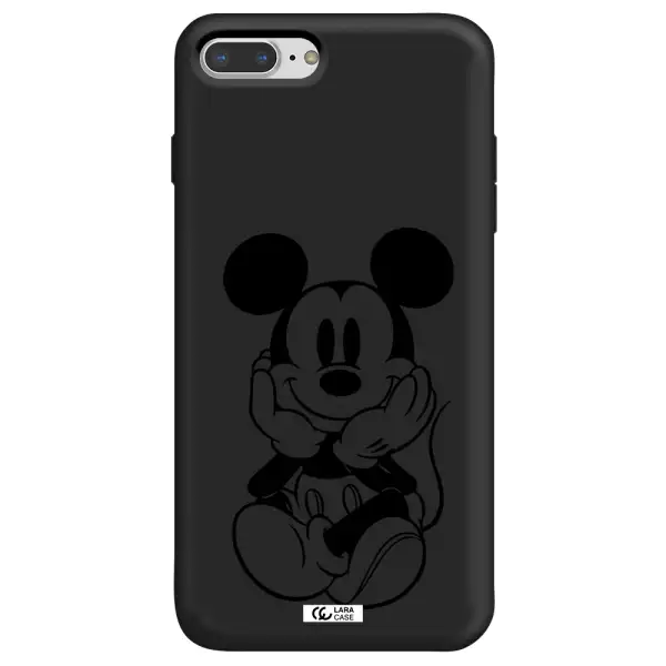 a cartoon of a mouse Apple iPhone 7 plus Silicone black Case