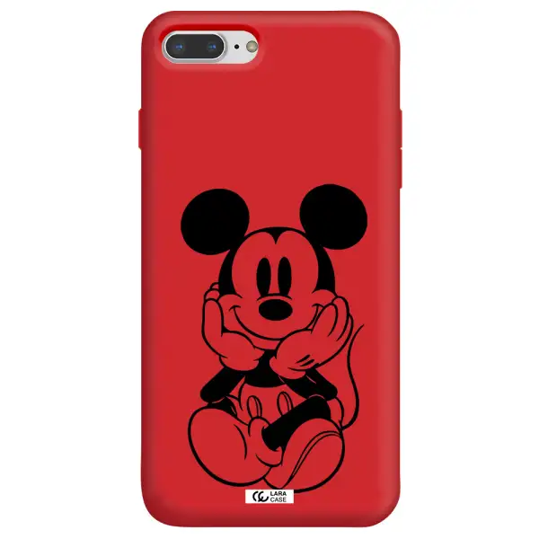 a cartoon of a mouse Apple iPhone 7 plus Silicone Imperial Red Case