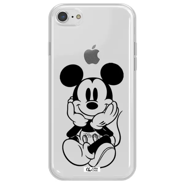 a cartoon of a mouse Apple iPhone 8 Clear TPU Case