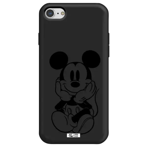 a cartoon of a mouse Apple iPhone 8 Silicone black Case