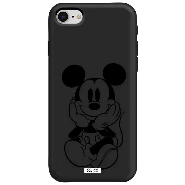 a cartoon of a mouse Apple iPhone se 2020 Silicone black Case