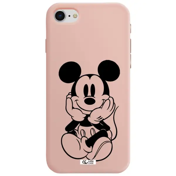 a cartoon of a mouse Apple iPhone se 2020 Silicone pastel pink Case
