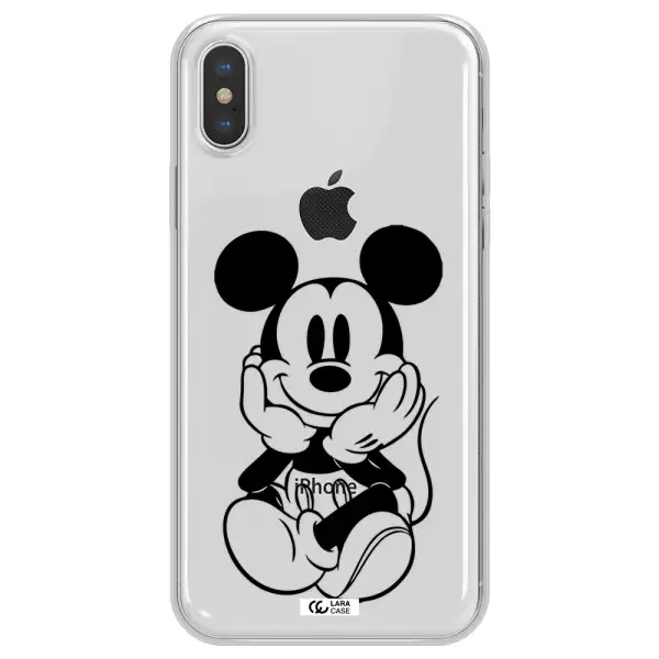 a cartoon of a mouse Apple iPhone XS max Clear TPU Case